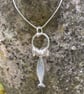 Sterling silver fish charm pendant with optional chain