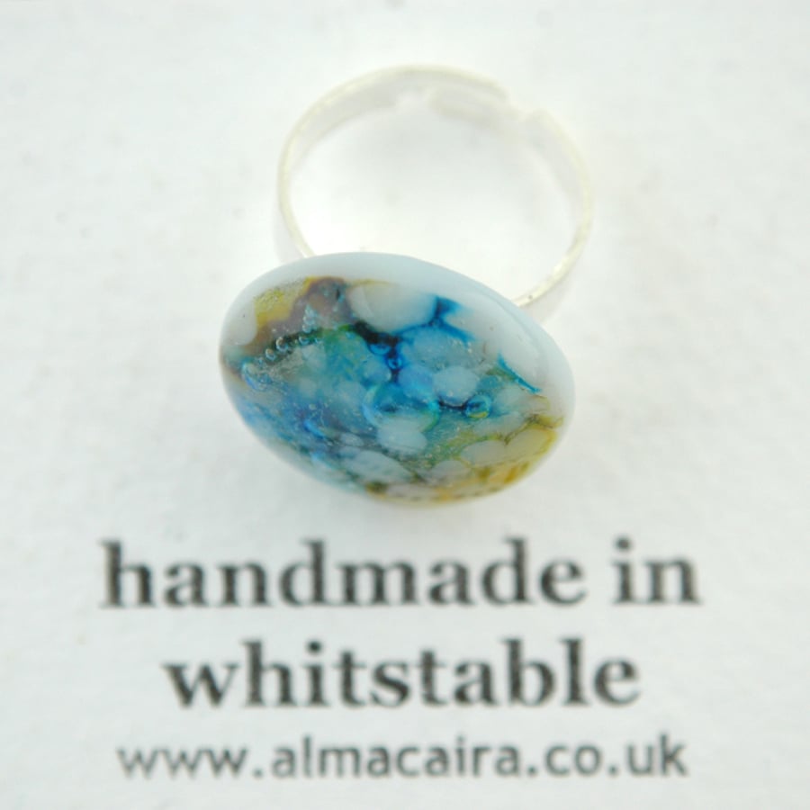 Fused Glass Bubble Ring