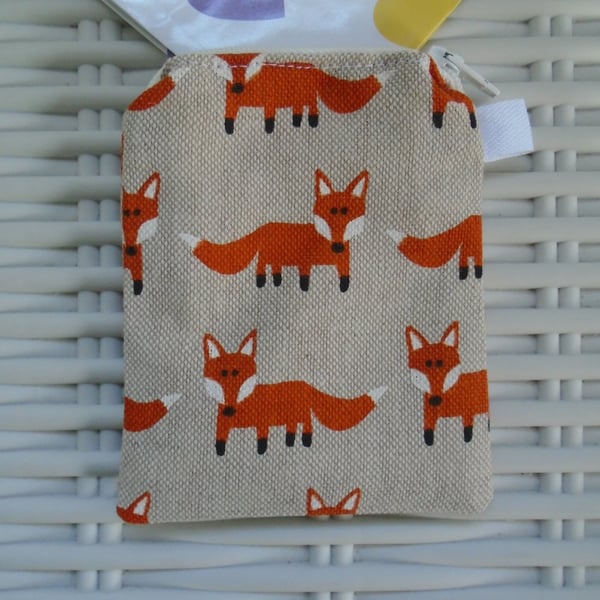 Hessian Fox Coin Purse or Card Holder.