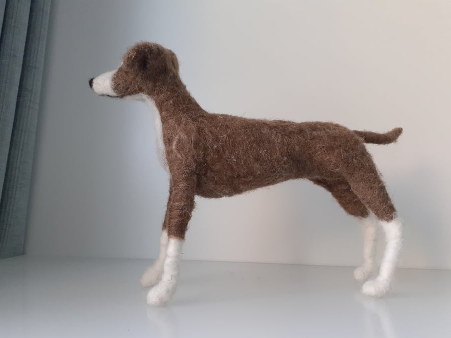Greyhound dog,ooak,collectable, pets needle felted wool 