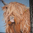 Needle felted  Highland Cow picture  Portrait