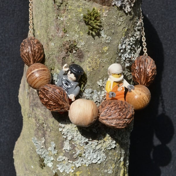 Nectarine Kernels and Bay tree bead necklace.