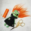 Miniature Art Doll. Zombie Prom Ginger
