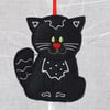 Christmas decoration, black cat decoration, hanging decoration.
