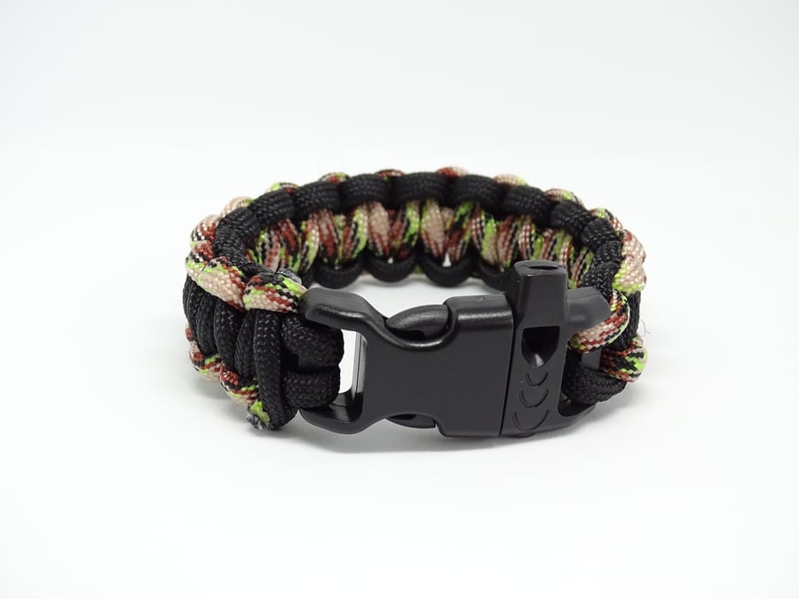 Black & Multi coloured Paracord Bracelet 