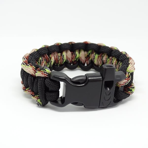 Black & Multi coloured Paracord Bracelet 