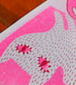 Two Cats, 2-colour risograph print - Image 4