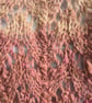 51. Alpaca Handknitted Lacy Scarf. In Pink and Natural Shades.  Measures 47"x 8" - Image 4