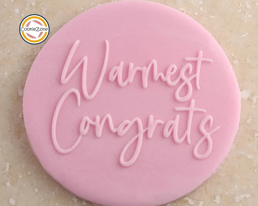 Warmest Congrats Debossing Fondant Stamp