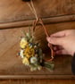 Handmade rustic yellow, white and lavender dried flower wreath - Image 5