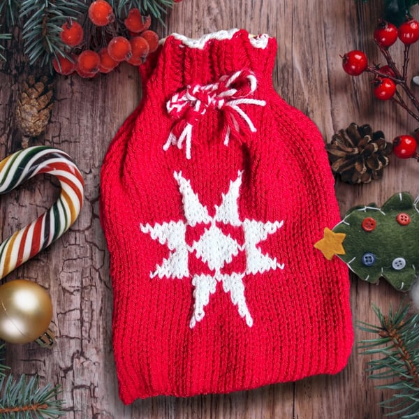 Christmas hot water bottle cover