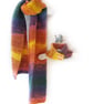 Hand Knitted Dog and Human Scarf Set - Bright Colours