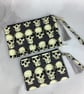 Skulls zip clutch bag, Detachable wrist strap, 2 size and colour options - Image 6