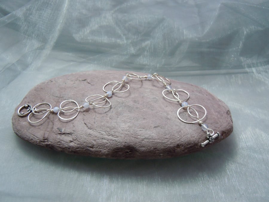 Wirework & Blue Lace Agate bracelet