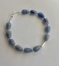 Sterling Silver Gemstone Bracelet with Blue Aventurine - Image 1