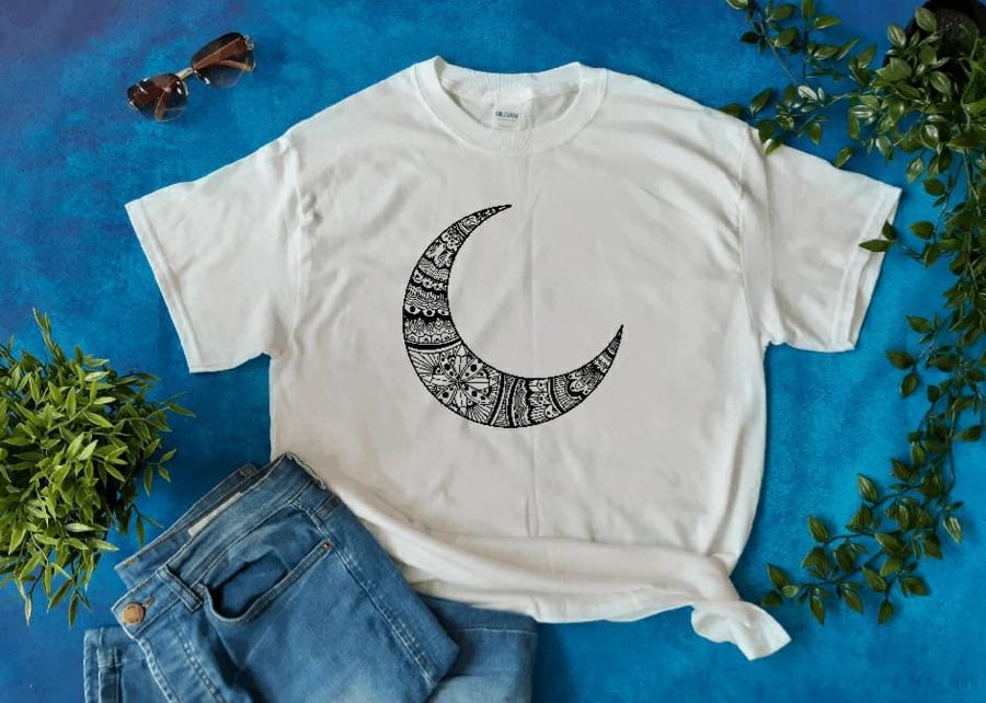 Moon Mandala t-shirt, men's t-shirt, women's t-shirt, statement t-shirts, tops