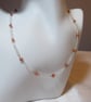 Sunstone and Moonstone Adjustable Necklace with Sterling and Fine Silver 