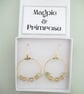 Healing Crystals Gold Hoop Earring Glass Bead and Jade, Fluorite,Yellow Calcite  - Image 6