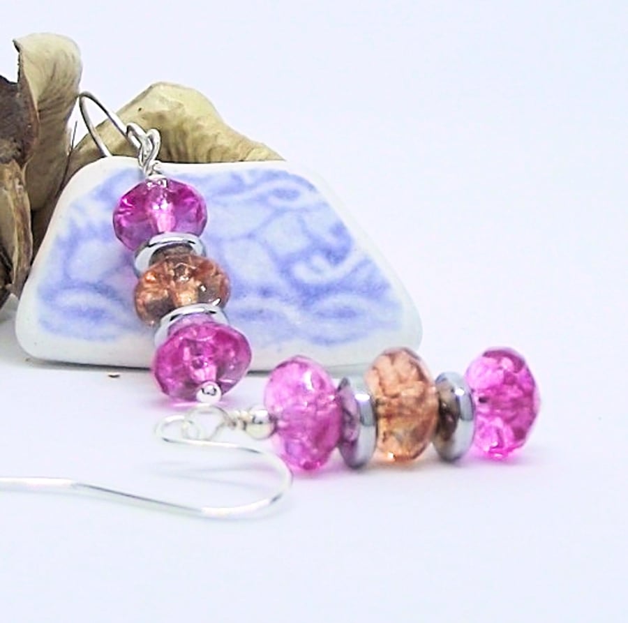 SALE Earrings Two pairs of pink quartz