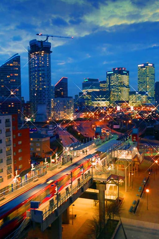 East India Dock Station Canary Wharf London 12"x18" Print