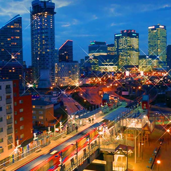 East India Dock Station Canary Wharf London 12"x18" Print