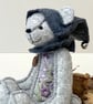 Collectabie teddy bear, hand sewn elf artist bear by UK designer Bearlescent