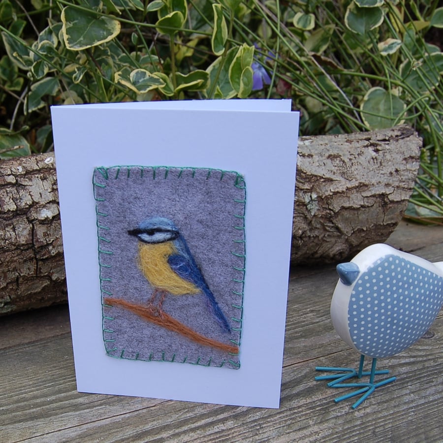 Blue Tit  greetings card, birthday card, Sympathy card, thank you card