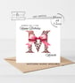 Pink Leopard Print Initial Theme Happy Birthday Card