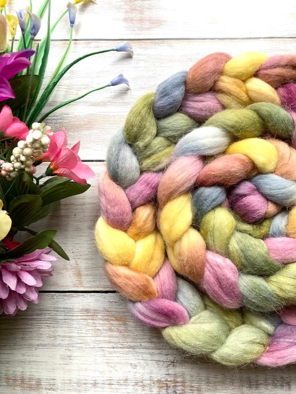 Merino Alpaca blend Spinning fibre 100g Midsummer