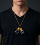 Golden gloves boxing pendant necklace 