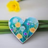 Turquoise Floral Hanging Decoration, Heart Decoration for Mother's Day & Easter 