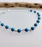 Turquoise Gemstone and Silver Beaded Bracelet - December Birthstone