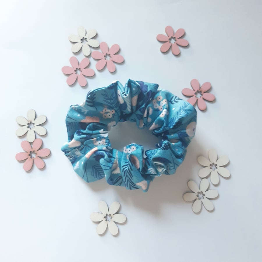 Scrunchy, Floral hair tie, Blue meadow flowers scrunchy