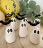 Tiny Ceramic Ghost with Bat