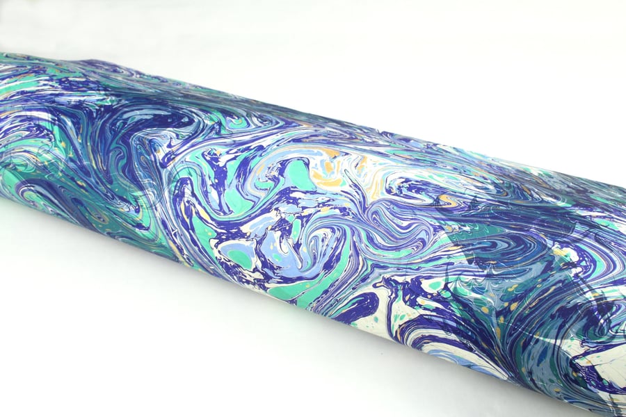 Multicolour double marble pattern a2 marbled paper sheet