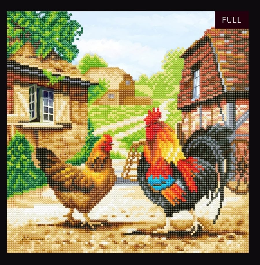 Farmyard 30x30cm crytsal art canvas. 