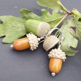 Tiny Glass Acorn Stitch Marker