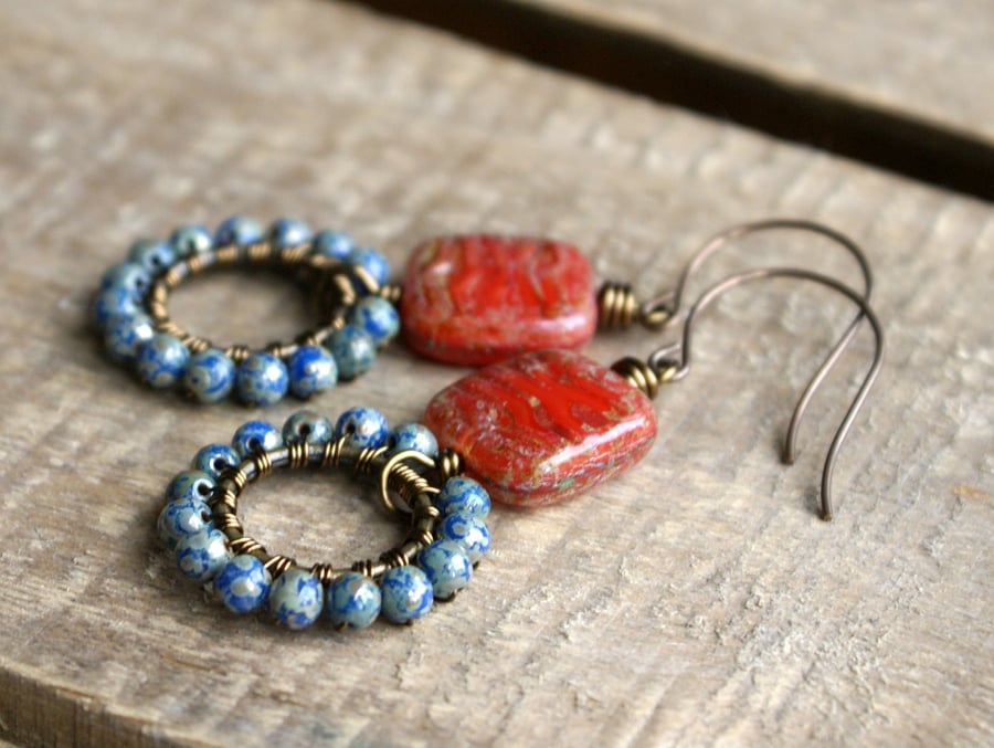 Rustic Wire Wrapped Earrings