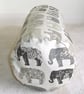 Bolster Cushion Cover 16"x6" Round Cylinder Roll Pillow Elephants Grey - Image 4