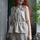 Victorian Style Romantic Boho Natural Linen 'Nora' Camisole Top - Made to order