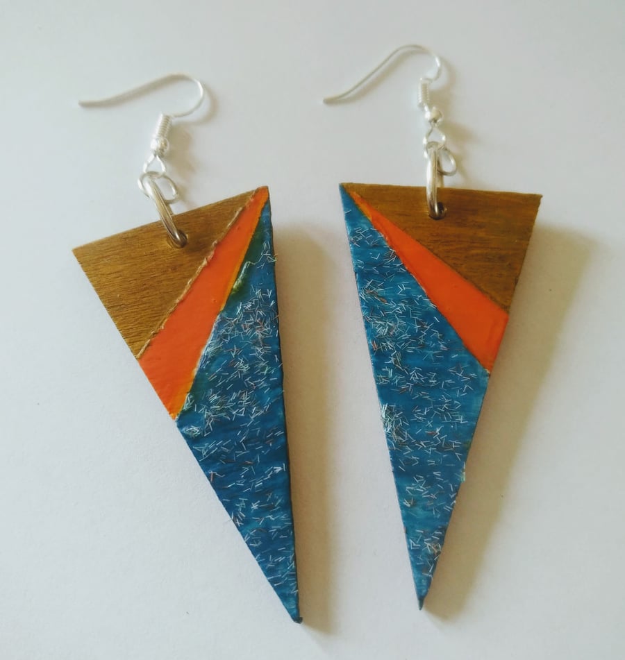    Perfectly Imperfect Triangle Wood Earrings