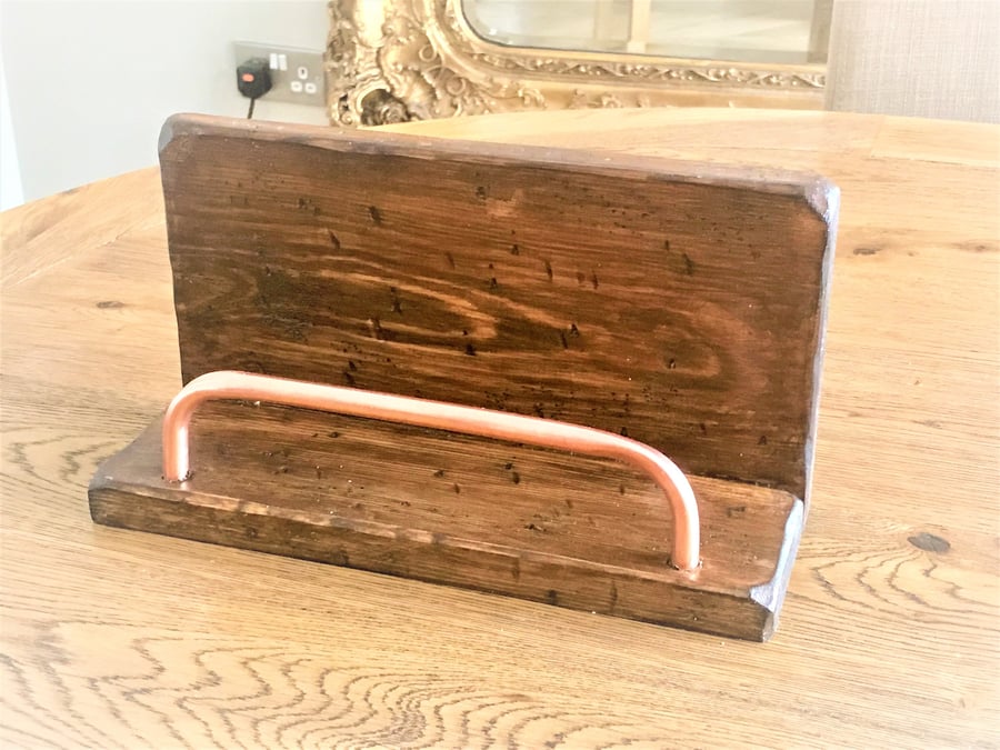 Letter Rack, Free Standing or Wall Hung Letter Holder, Salvaged Timber, Pure Cop