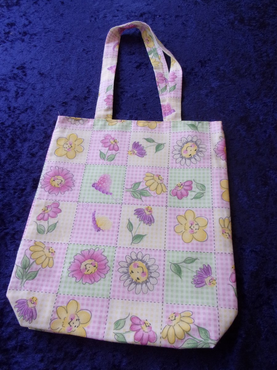 Gingham Style Squares Fabric Bag