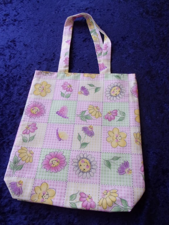 Gingham Style Squares Fabric Bag