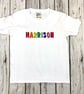 Kids rainbow name T-Shirt- child's birthday top- Shirt for boy or girl - Image 3