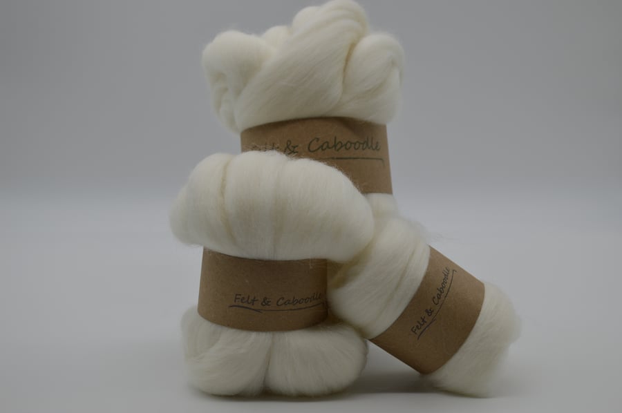 Bright White Corriedale Top 