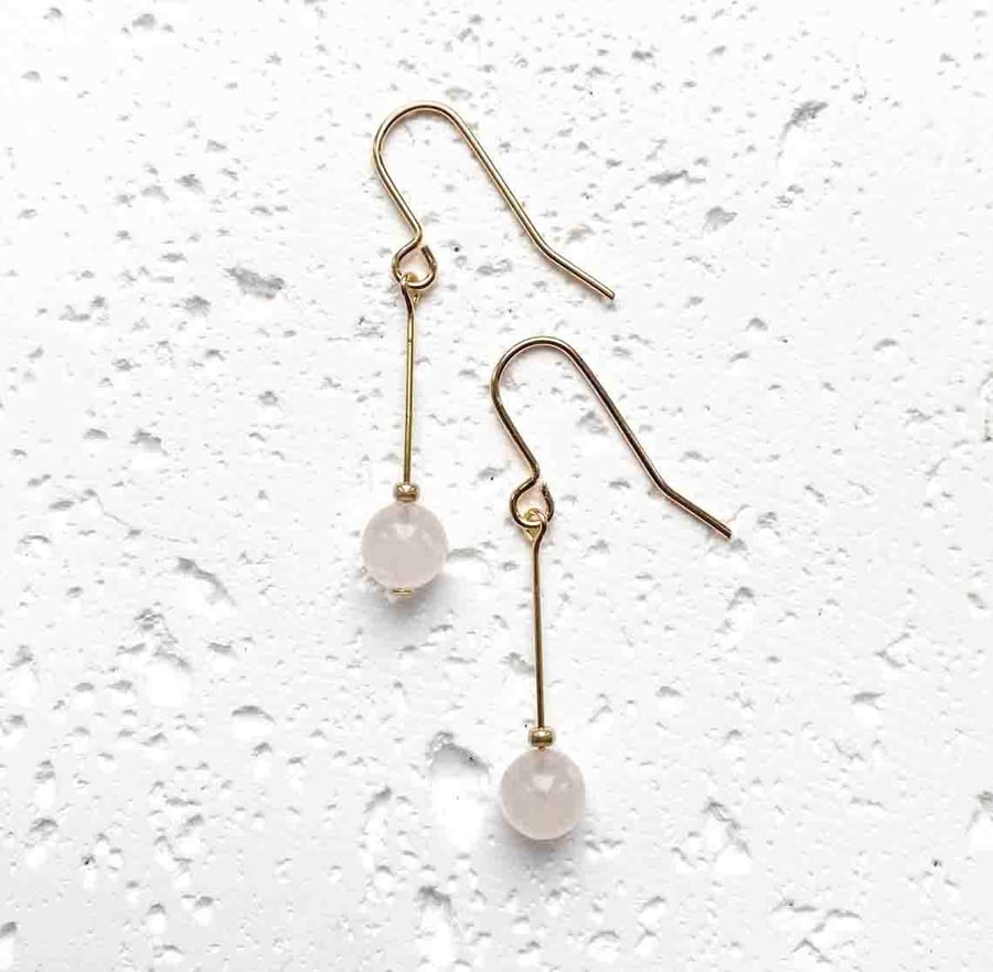 Orion Drop Earrings - Rose Quartz