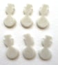 Pack of 6 25mm small Snowman shapes made with Bullseye 90coe glass