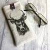 Stag Themed Fabric Glasses Case