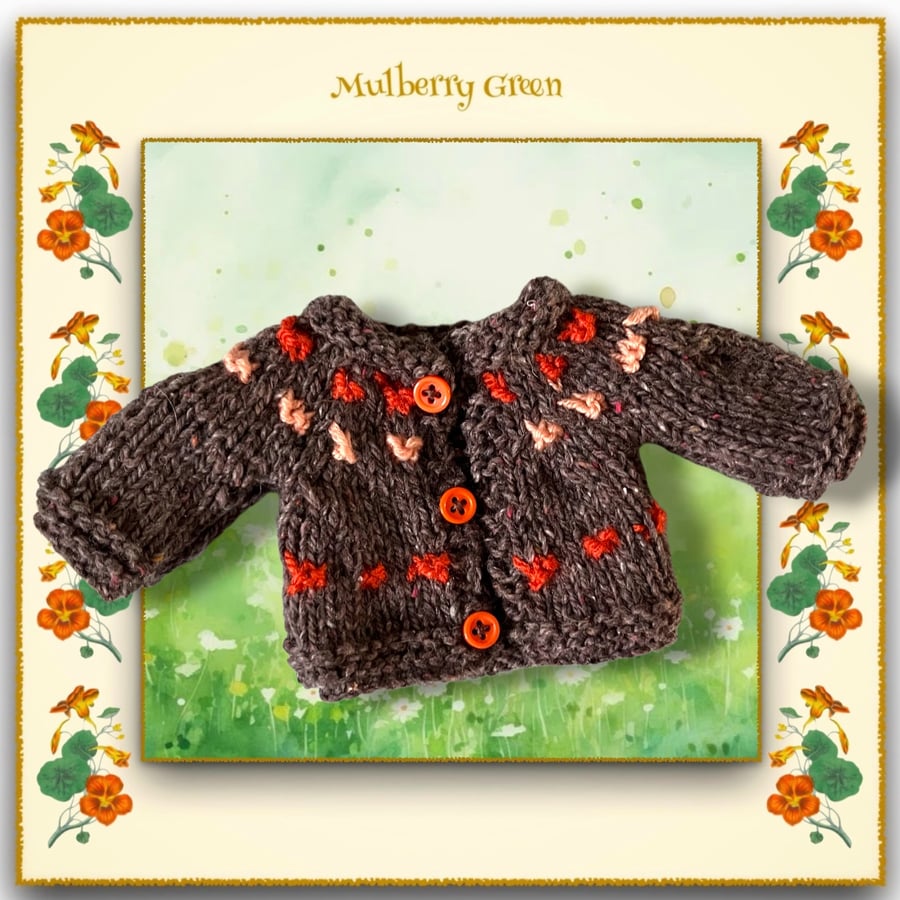 Chocolate and Orange Bobbly Cardigan 